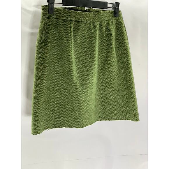 BONNE PETITE Women's Vintage Green Herringbone Knit Button-Front Mini Skirt SZ S - Picture 2 of 10